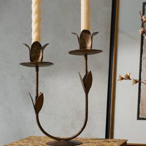 Double Forged Tulip Taper Holder