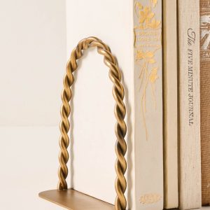 Twisted Vintage-Inspired Brass Bookends