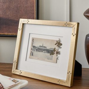 Floral Antique Brass Photo Frame