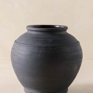 Rustic Black Hand-Made Vase