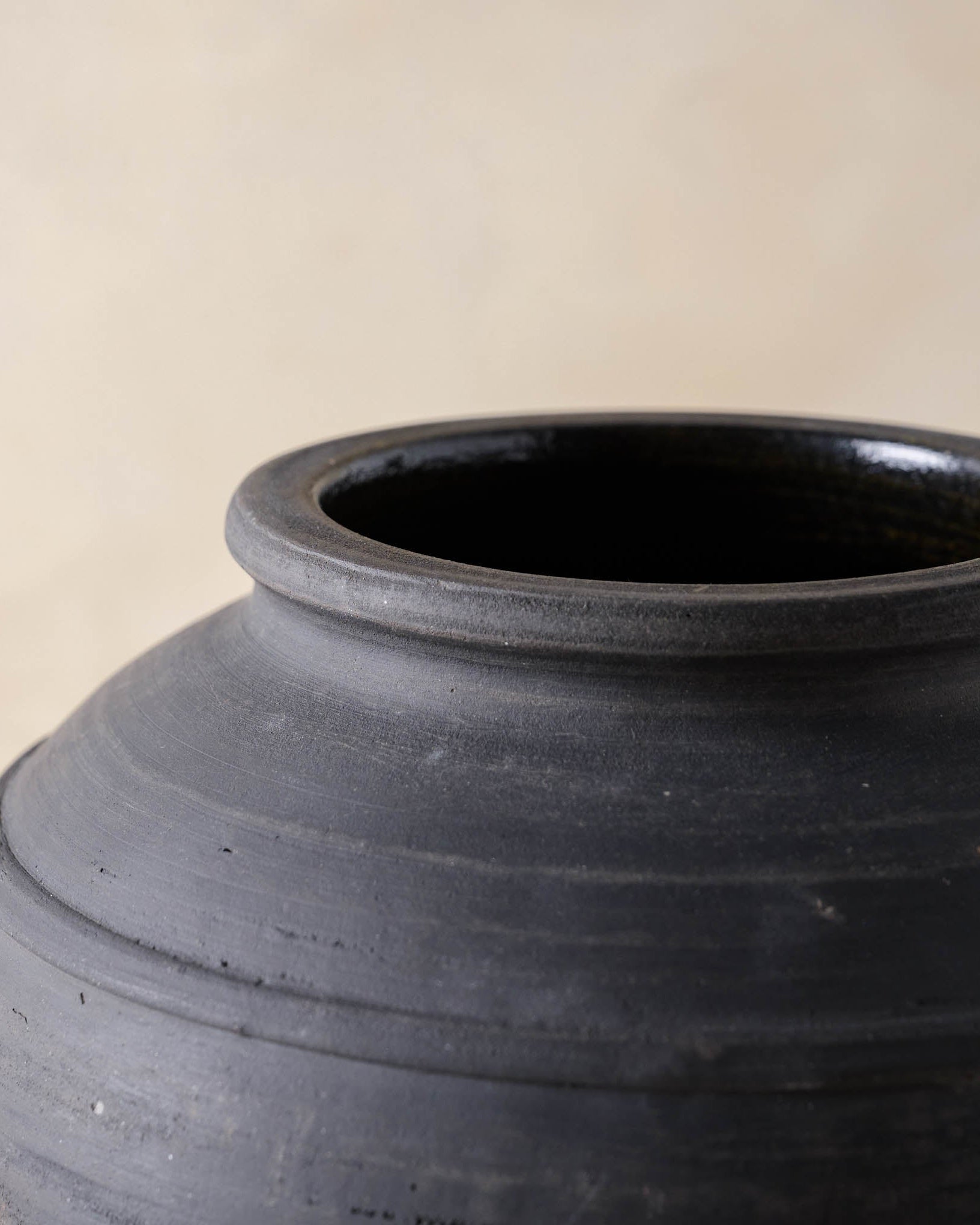 Rustic Black Hand-Made Vase - Image 2
