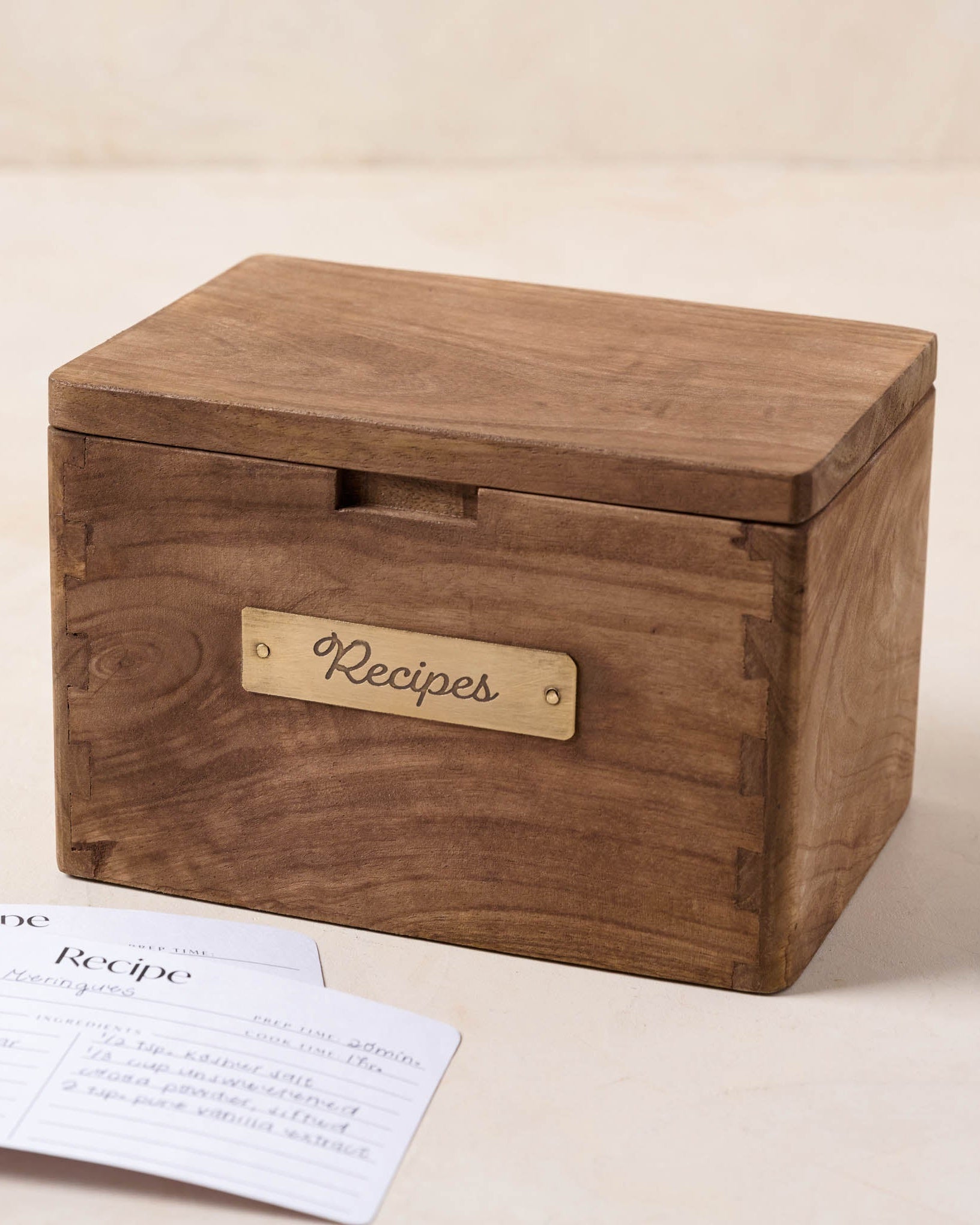 Antiqued Wood Recipe Box - Image 4