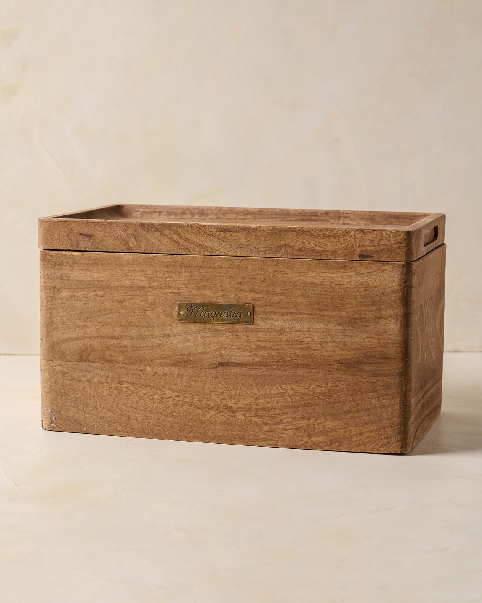 Magnolia Antiqued Wood Storage Box - Image 3