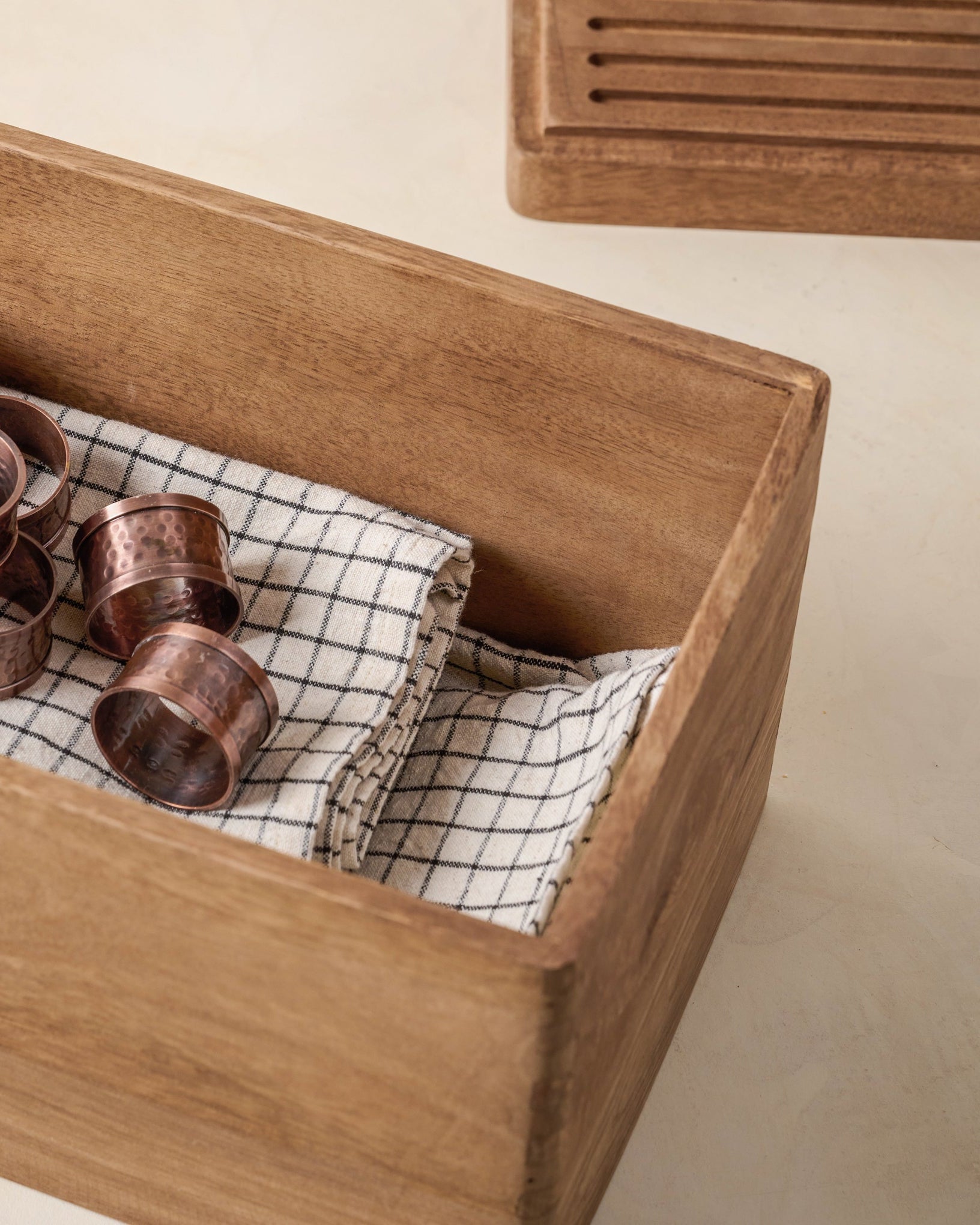 Magnolia Antiqued Wood Storage Box - Image 4