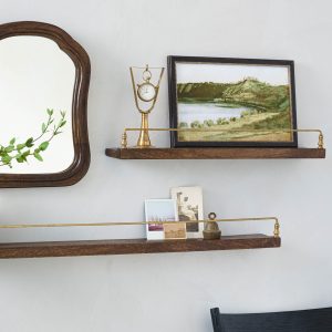 Elliott Wood and Brass Picture Ledge