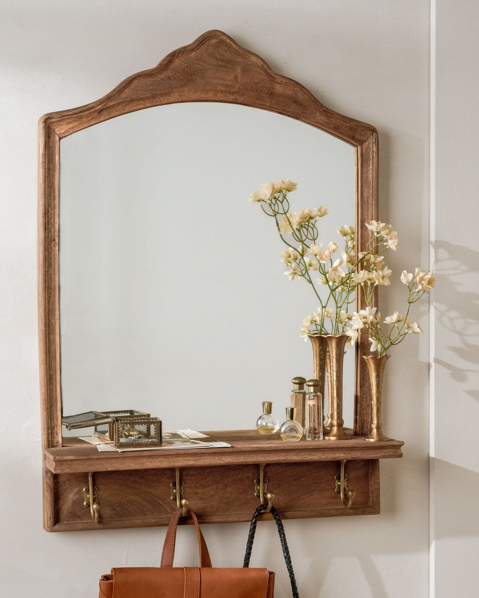 James Mirror with Hooks and Shelf - Image 3