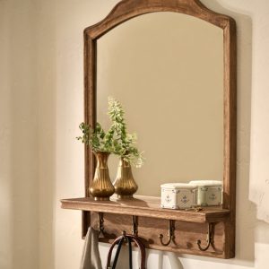 James Mirror with Hooks and Shelf