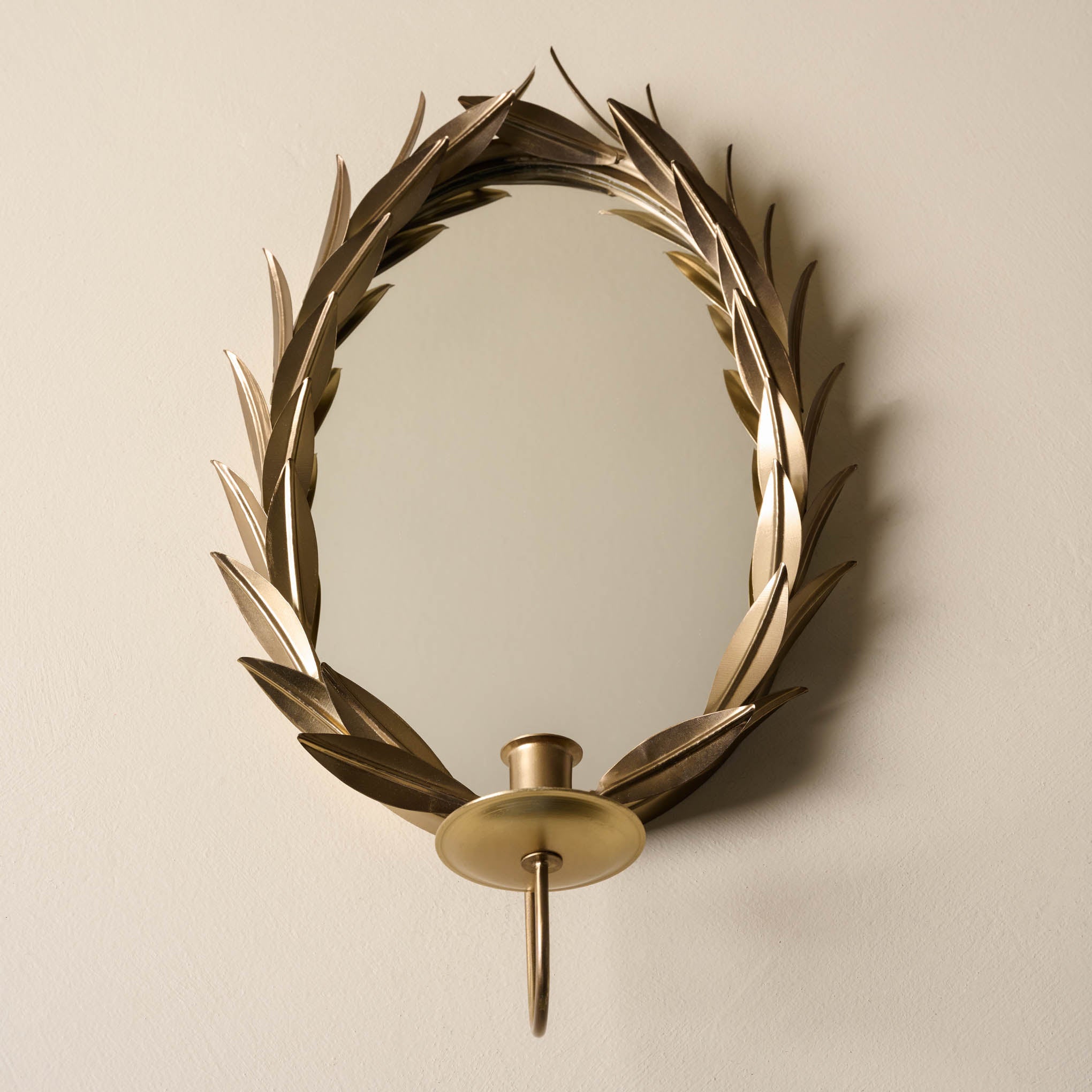 Gilded Wreath Mirrored Wall Sconce - Image 2