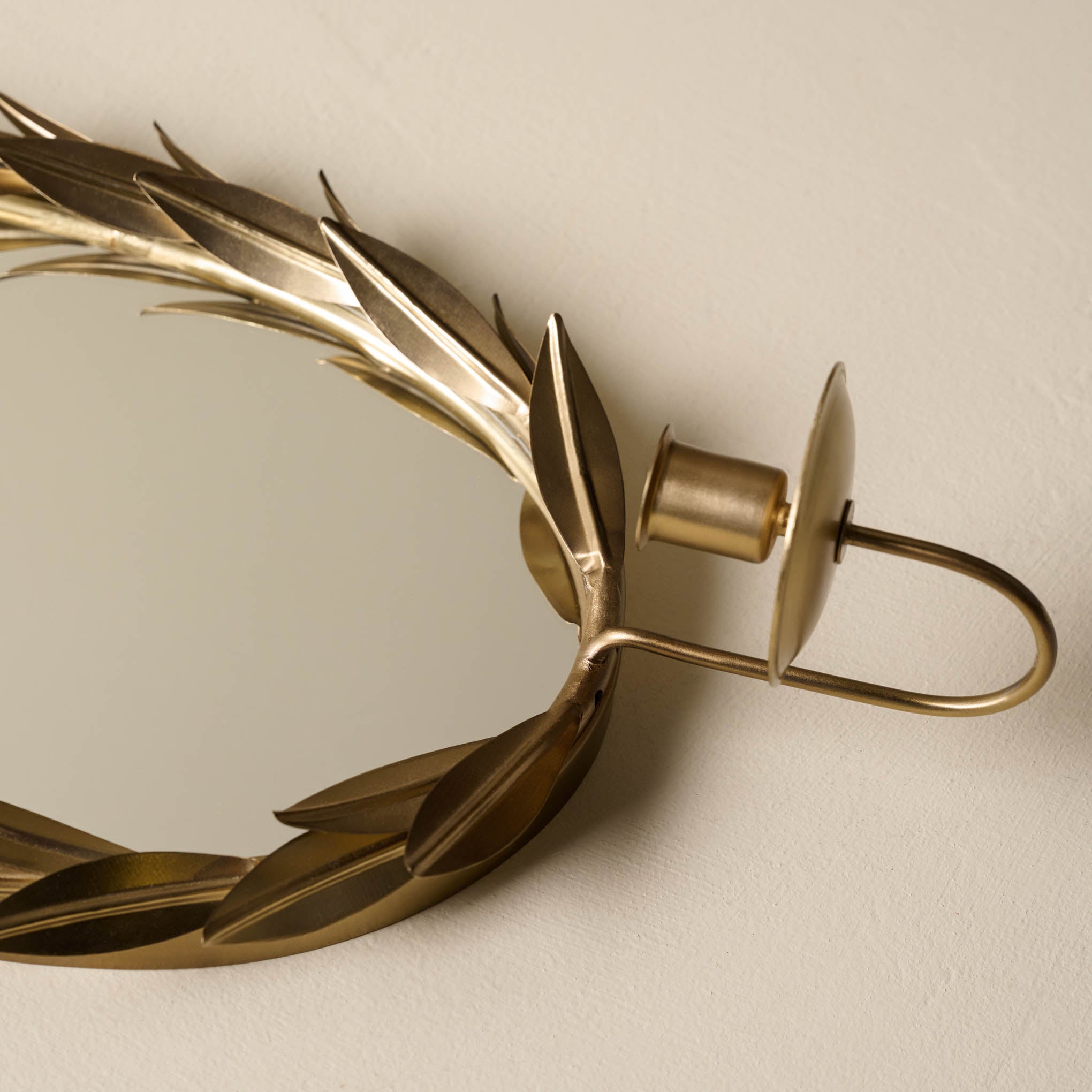 Gilded Wreath Mirrored Wall Sconce - Image 5