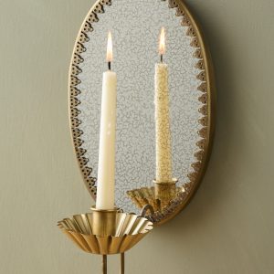 Oval Antique Mirrored Sconce