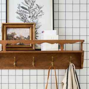 Daphne Wood and Brass Display Shelf