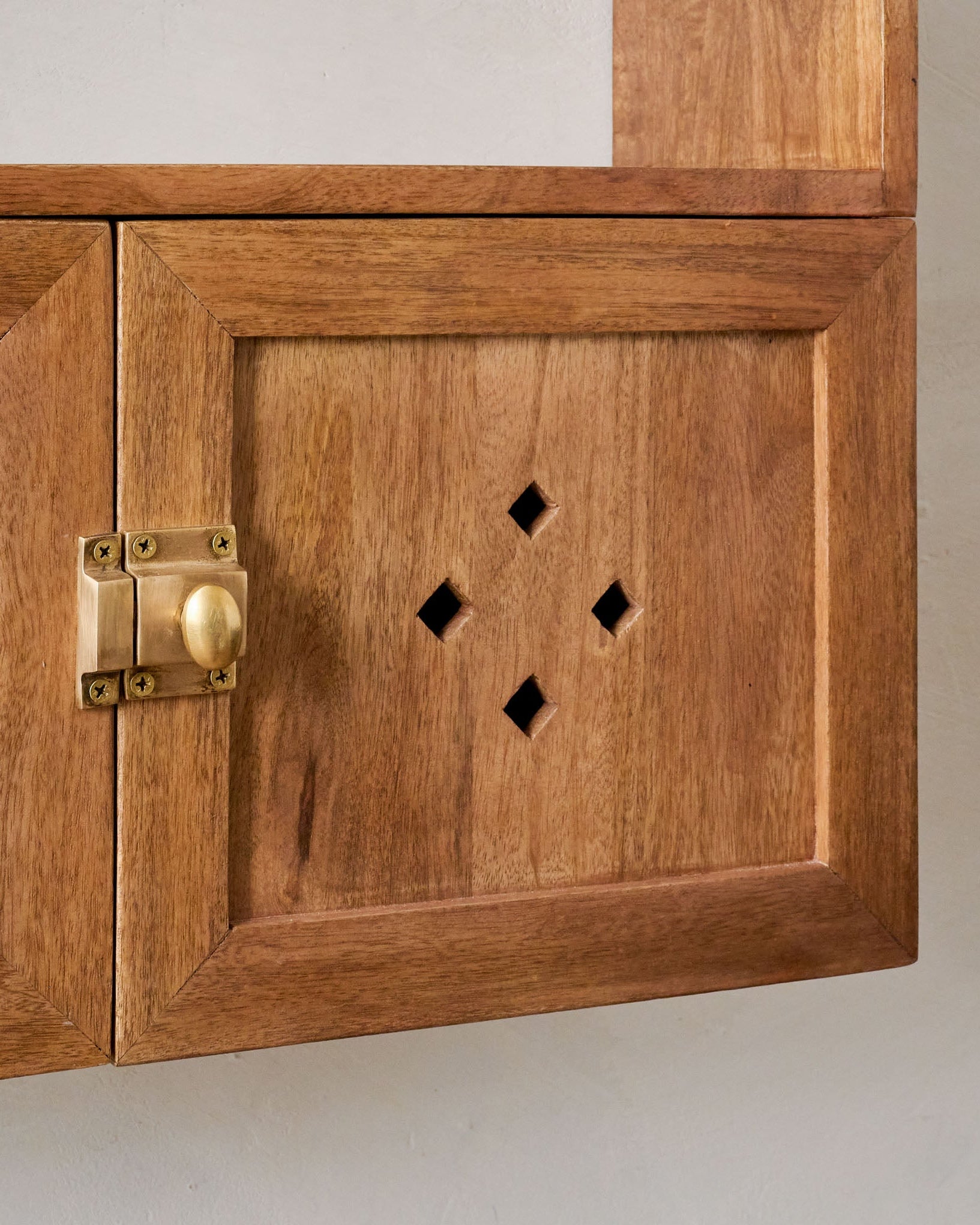 Vaughn Antiqued Wood Shelf with Doors - Image 4