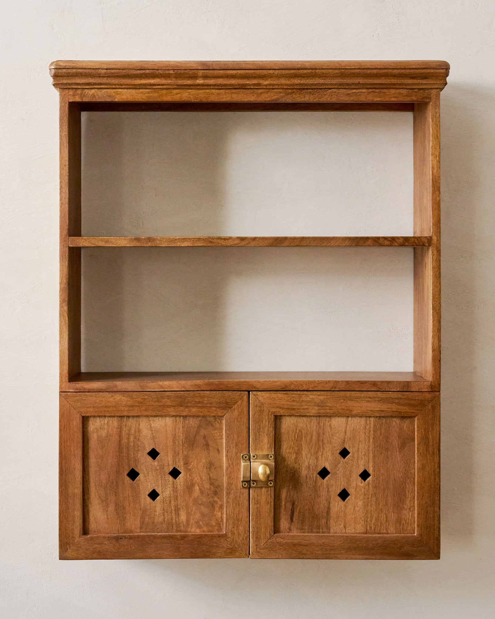 Vaughn Antiqued Wood Shelf with Doors - Image 2