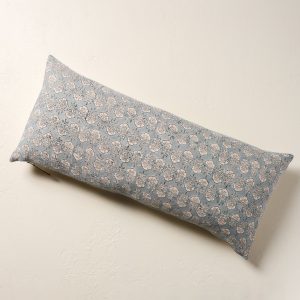 Flora Silver Blue Large Lumbar Pillow