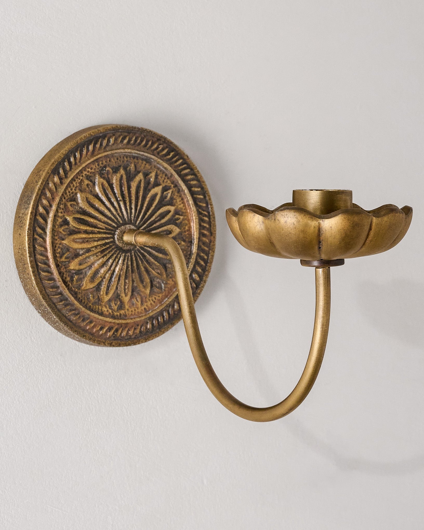 Anna Antiqued Brass Wall Sconce - Image 2