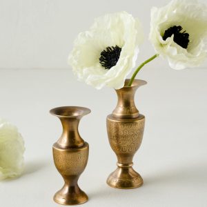 Callin Etched Brass Bud Vase