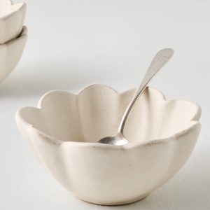 French White Scalloped Mini Bowl