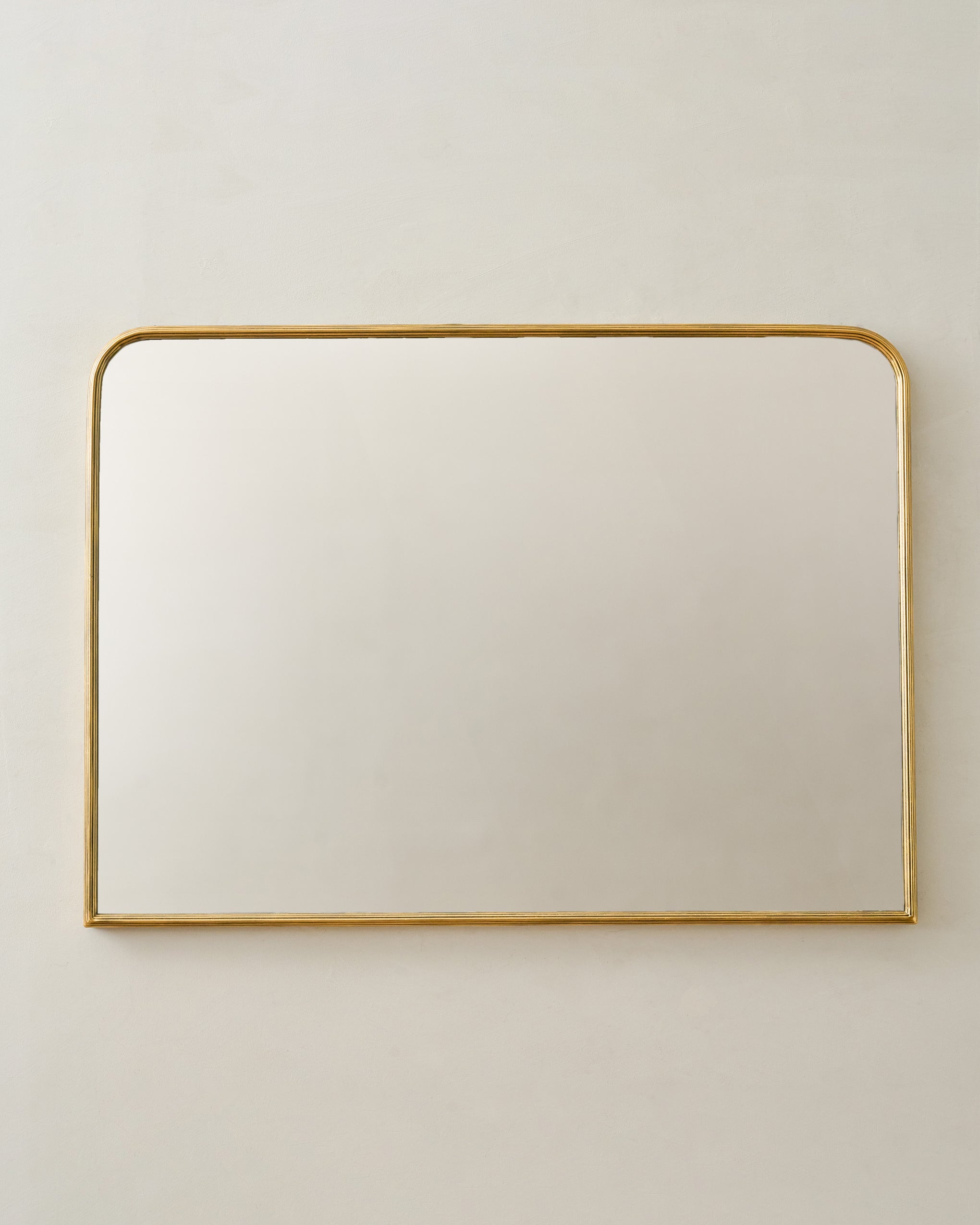 Collin Ribbed Brass Mantel Mirror - Image 2