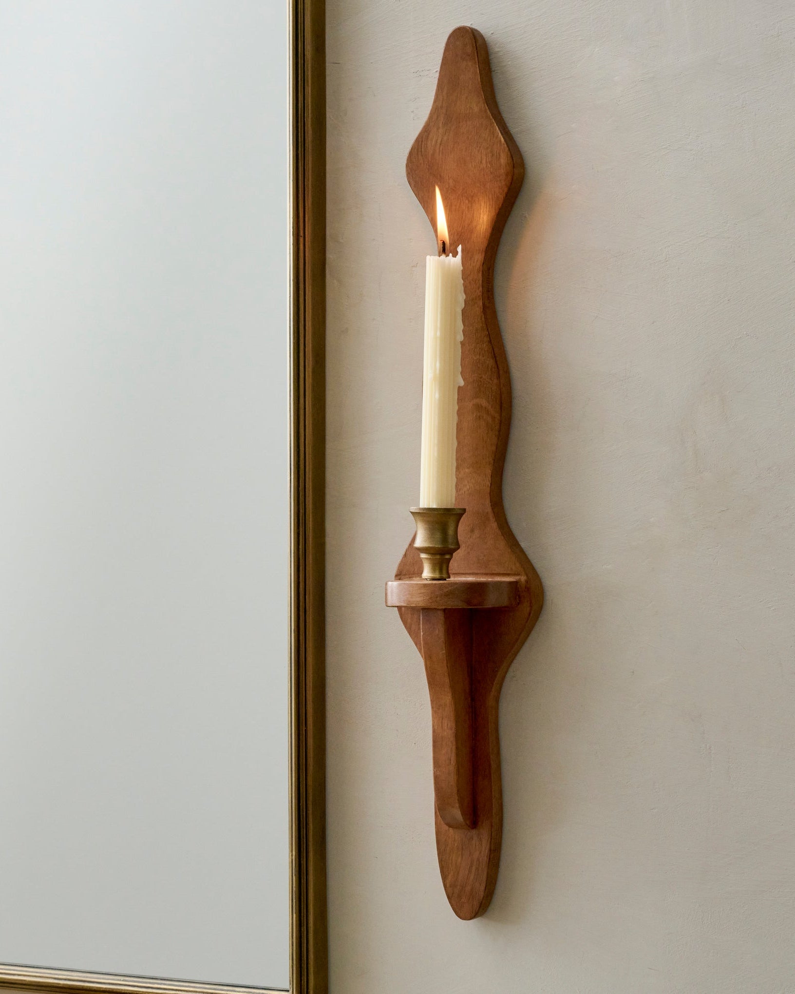 Hayes Wooden Wall Sconce. Set of Two