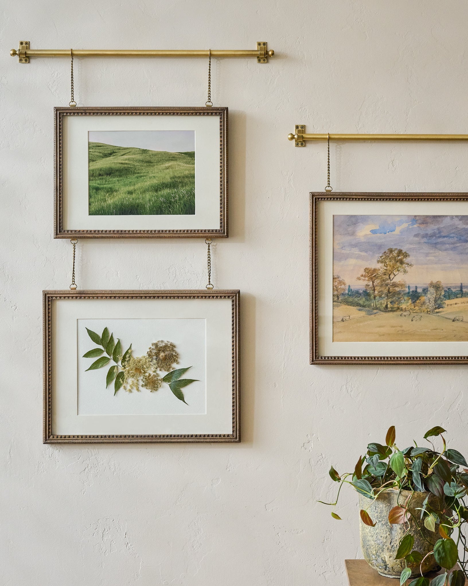 Colleen Wood and Brass Rail Double Picture Frame - Image 3