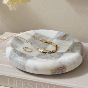 Everett Checkered Marble Trinket Tray