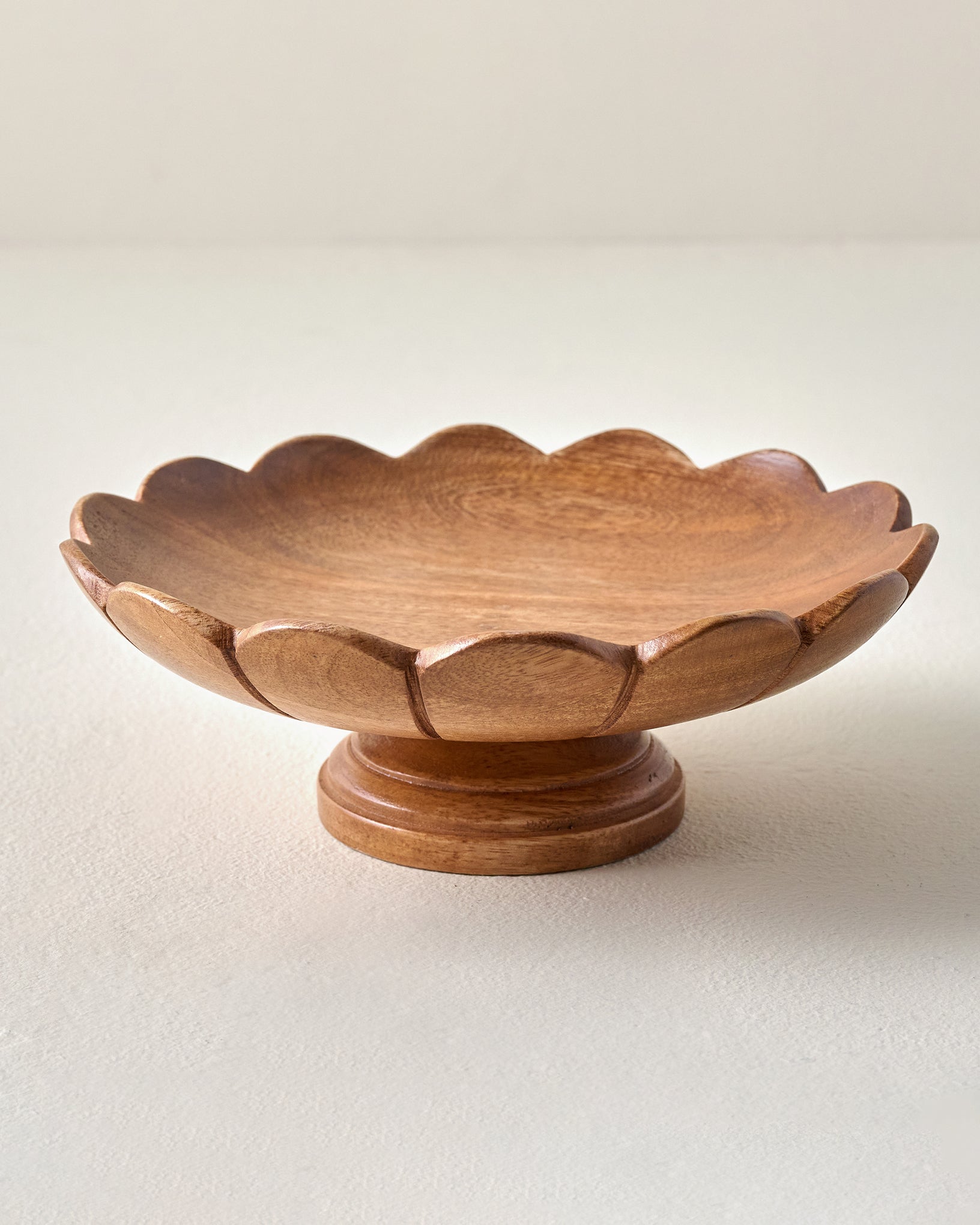 Decorative Antiqued Wood Footed Bowl - Image 2