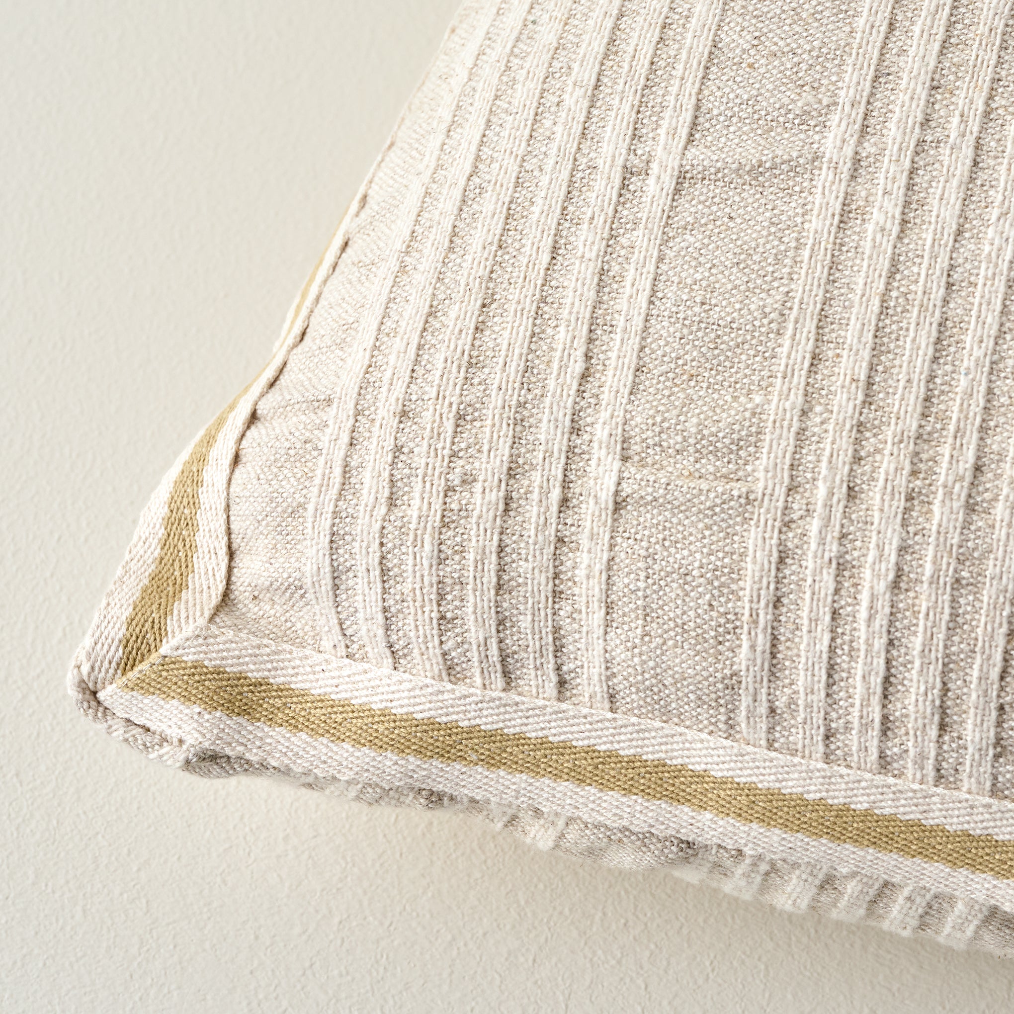 Natural Stripe Gusset Large Lumbar Pillow - Image 2