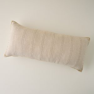 Natural Stripe Gusset Large Lumbar Pillow