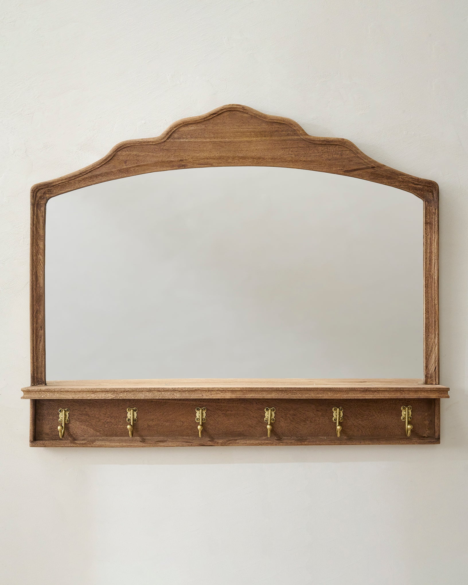 Oversized James Mirror with Hooks and Shelf - Image 2