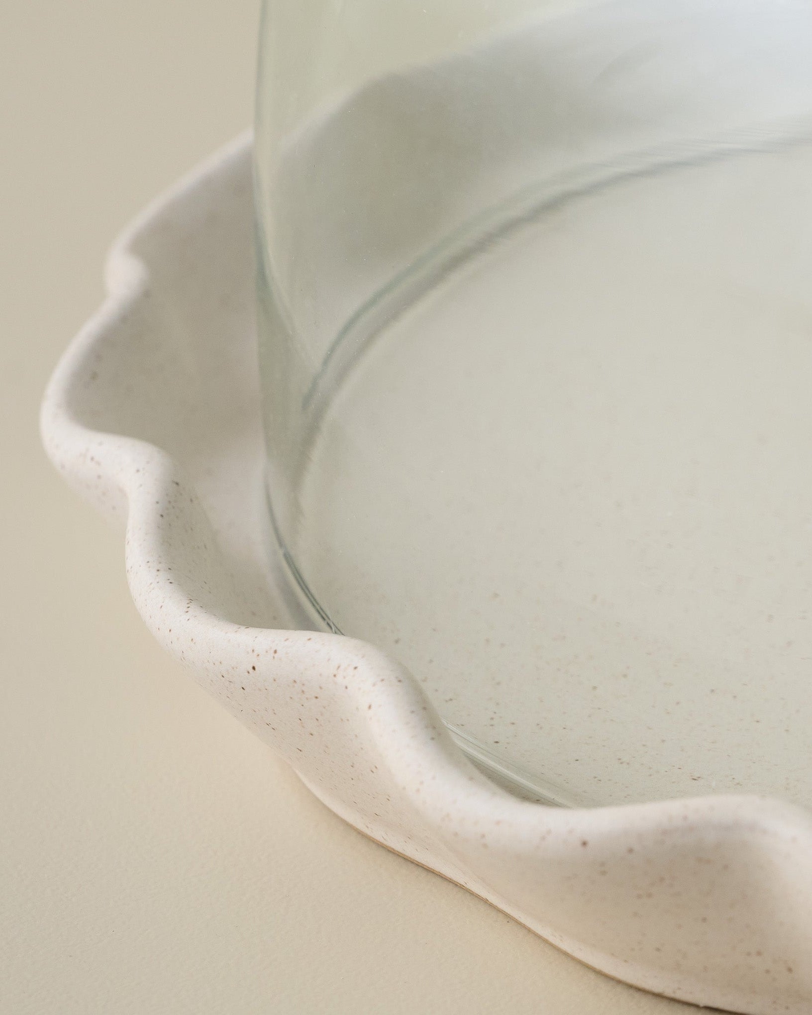 French White Ruffle Cake Plate + Dome - Image 3