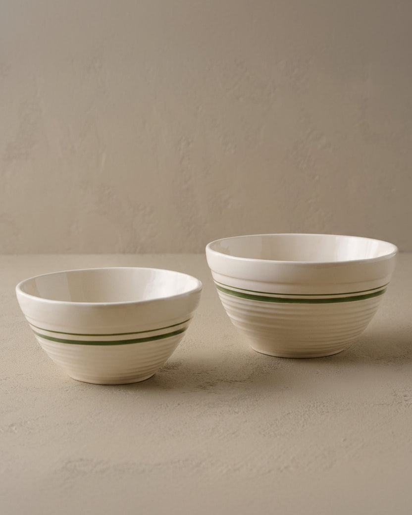 The Cottage Collection Forest Green Striped Mixing Bowl Set - Image 2
