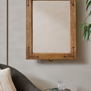 Penelope Wood and Brass Swivel Mirror
