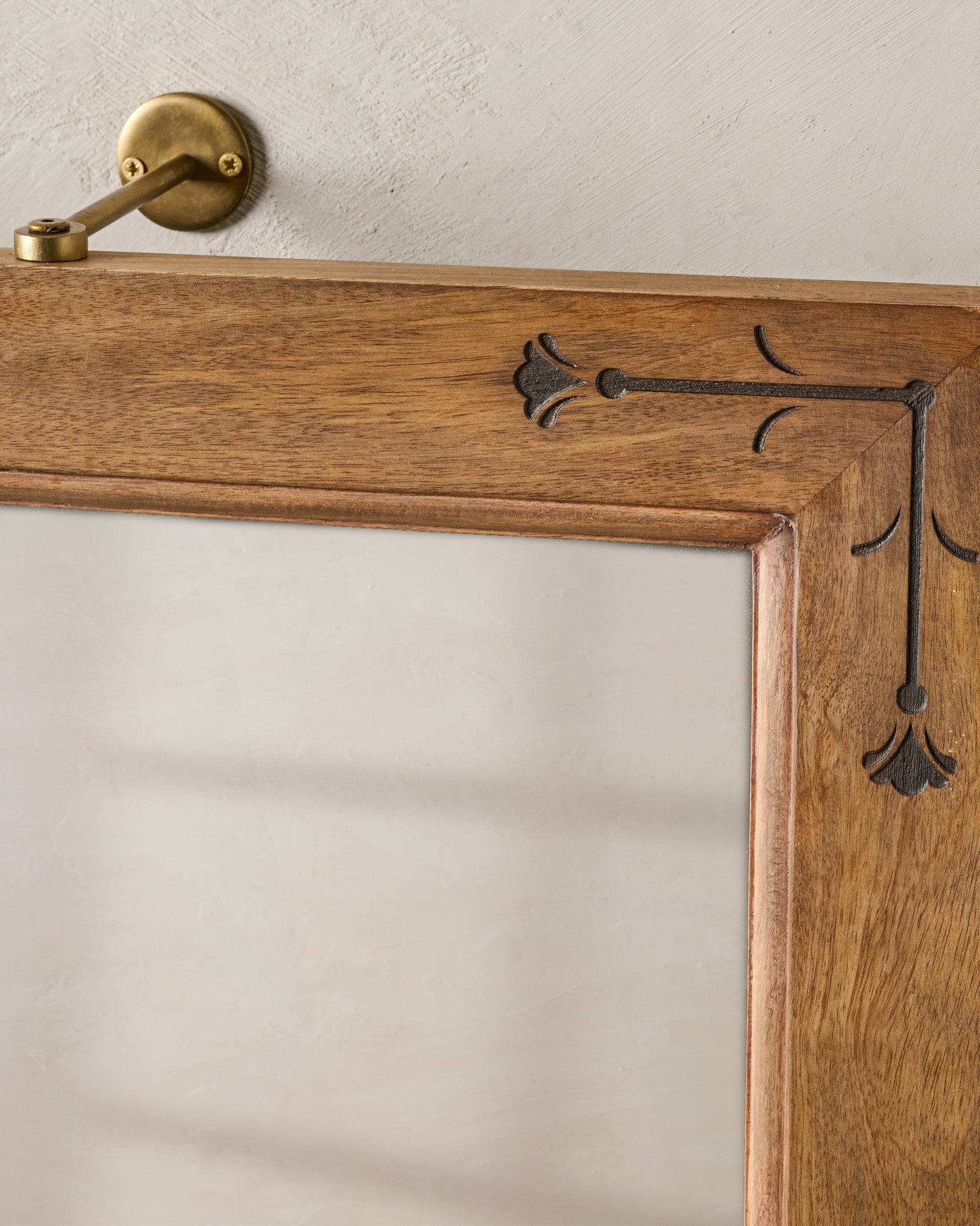 Penelope Wood and Brass Swivel Mirror - Image 3