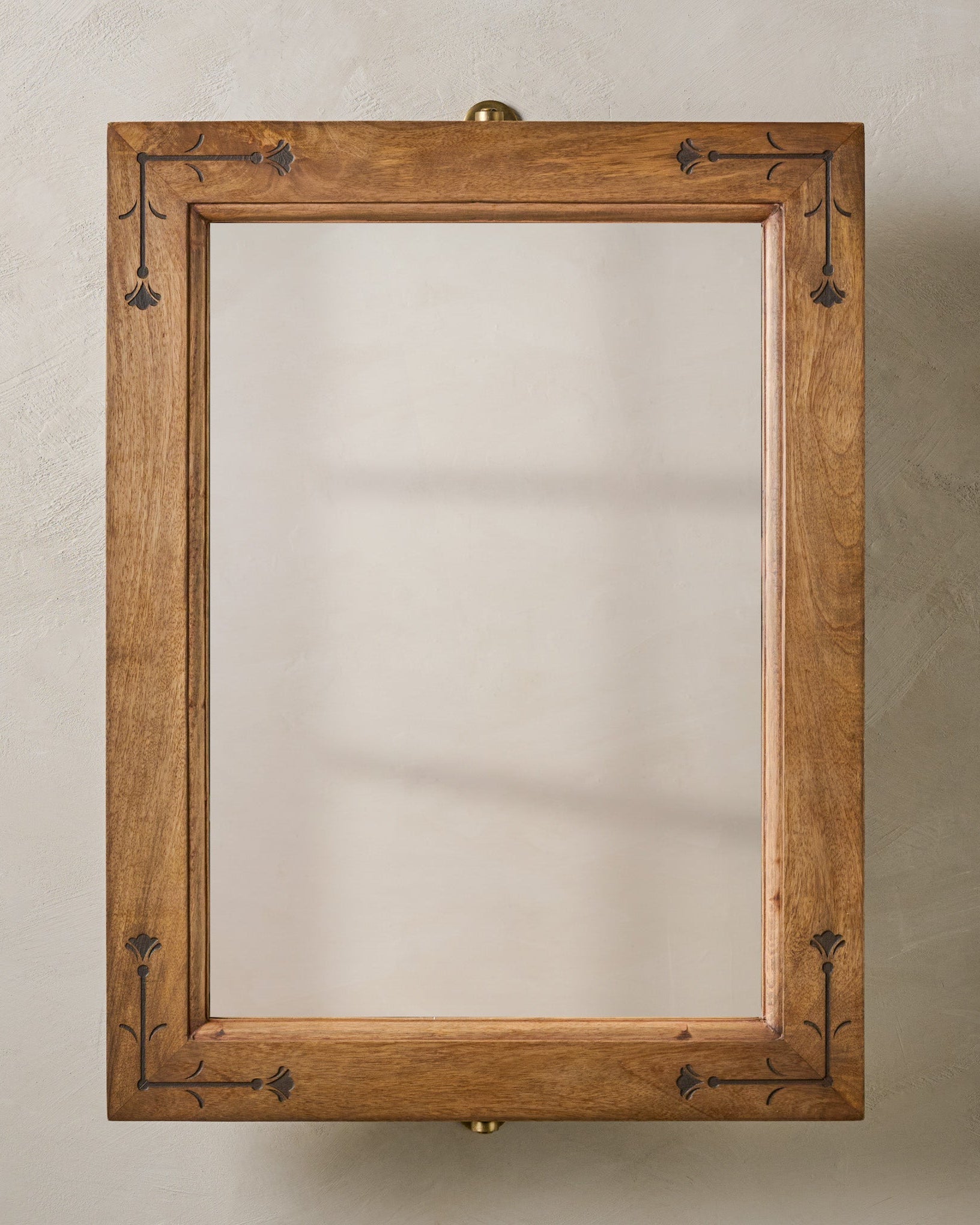 Penelope Wood and Brass Swivel Mirror - Image 2