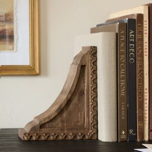 Warren Hand Carved Wood Bookends