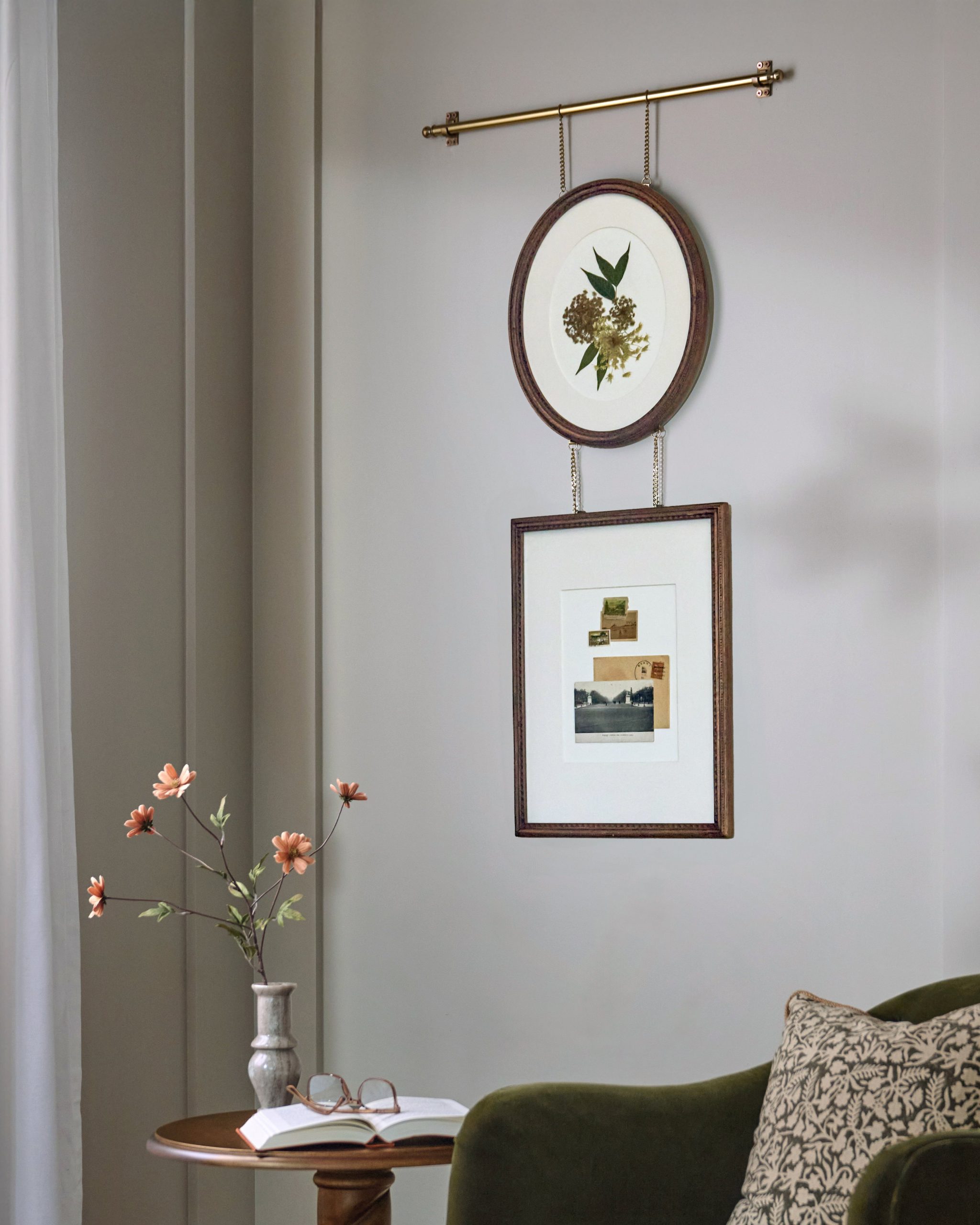 Colleen Wood and Brass Rail Multi Picture Frame - Image 2