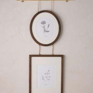 Colleen Wood and Brass Rail Multi Picture Frame