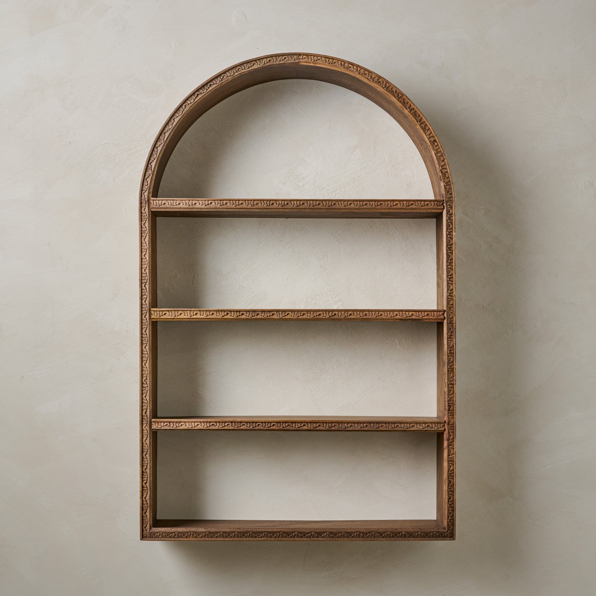 Hand Carved Wooden Archer Shelf - Image 2
