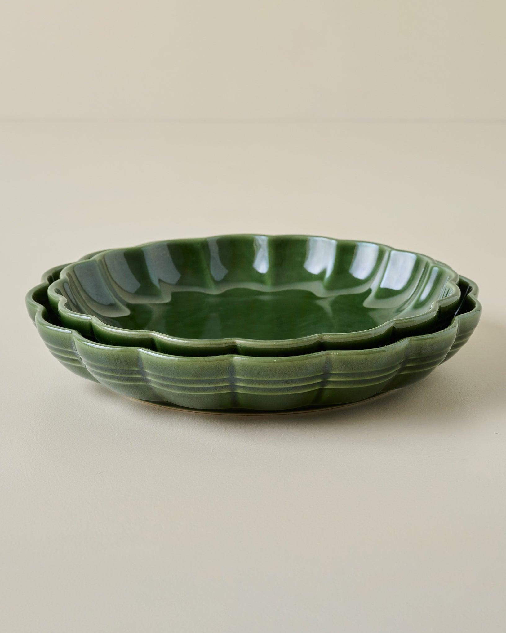 The Cottage Collection Forest Green Scalloped Baking Dish Set - Image 2