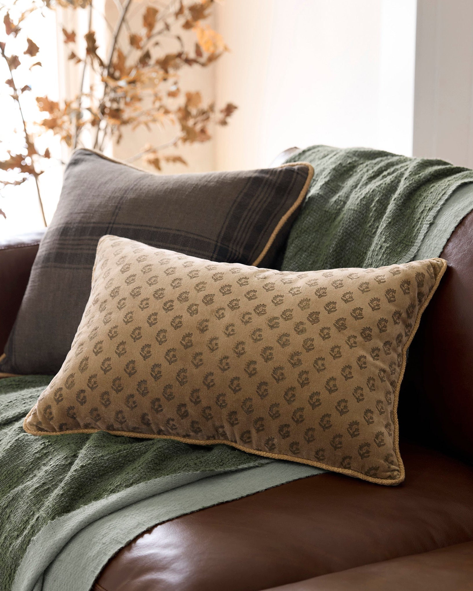 Henry Printed Velvet Pillow - Image 2