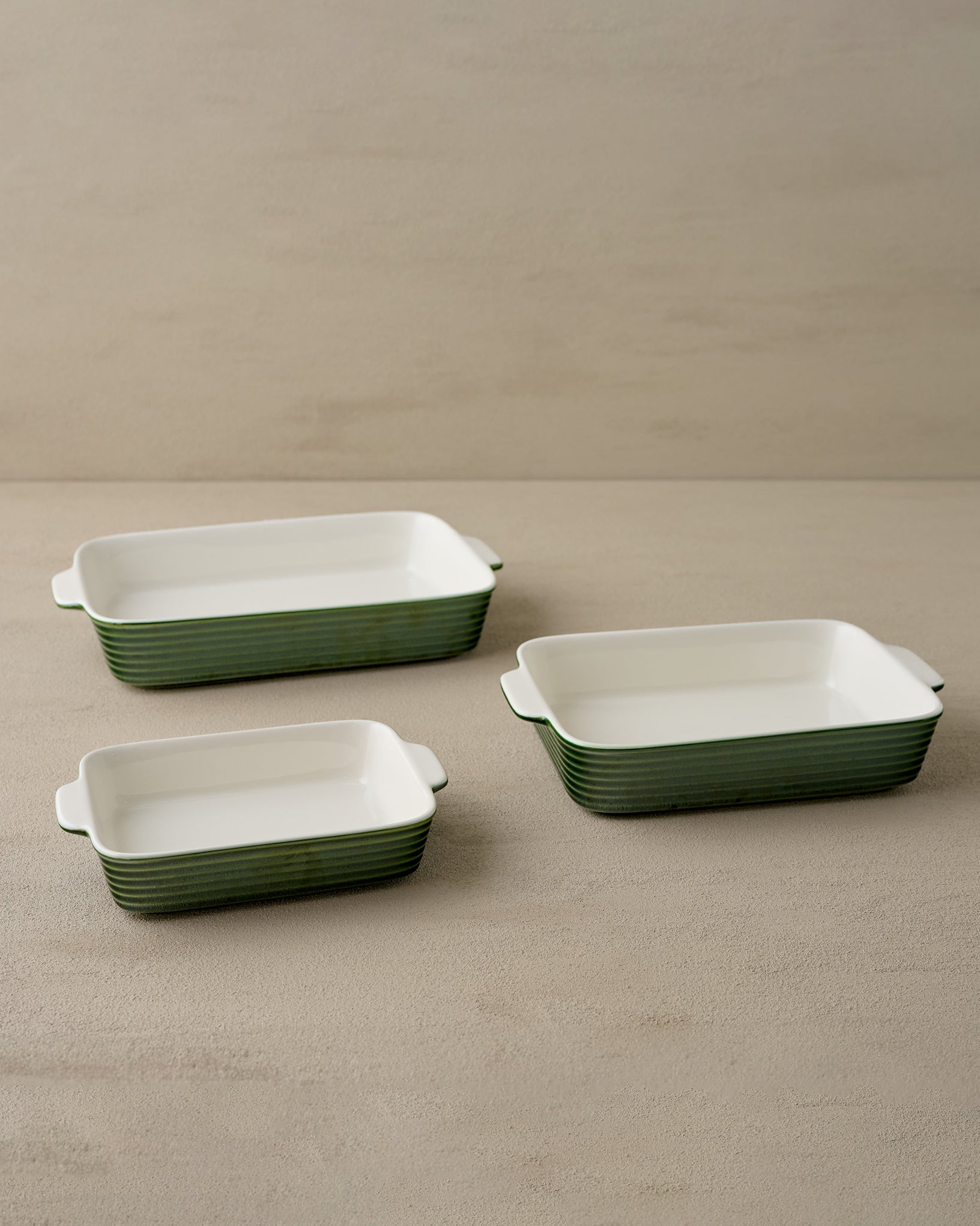 The Cottage Collection Forest Green Baking Dish Set of Three - Image 2