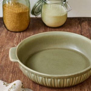 The Cottage Collection Laurel Green Round Baking Dish