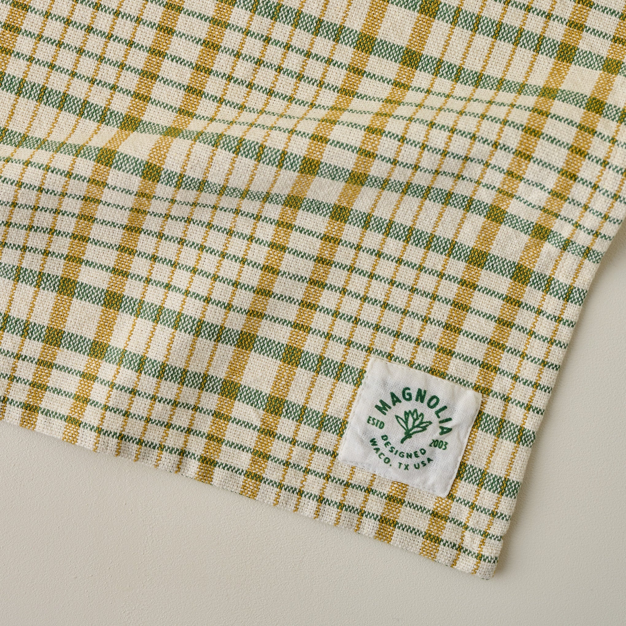 Green Windowpane Plaid Tea Towel - Image 3