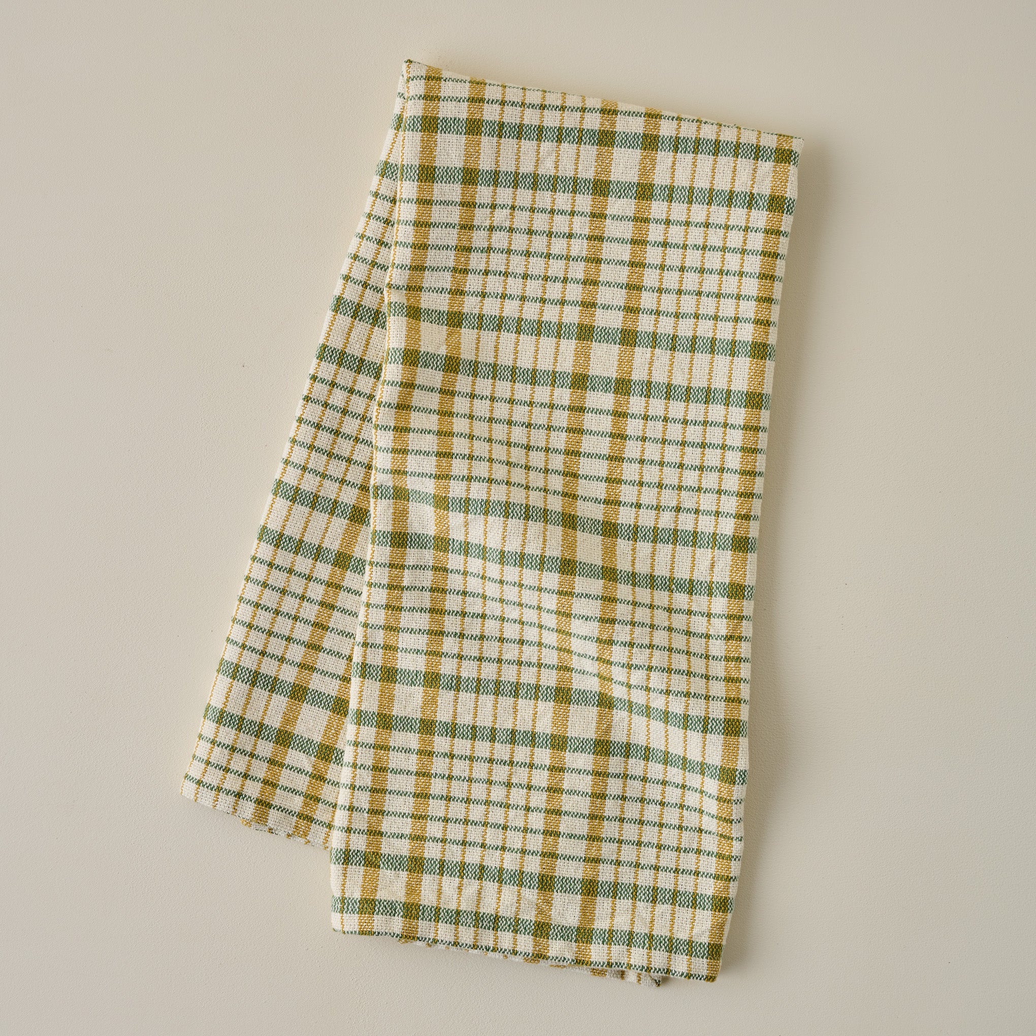 Green Windowpane Plaid Tea Towel - Image 2