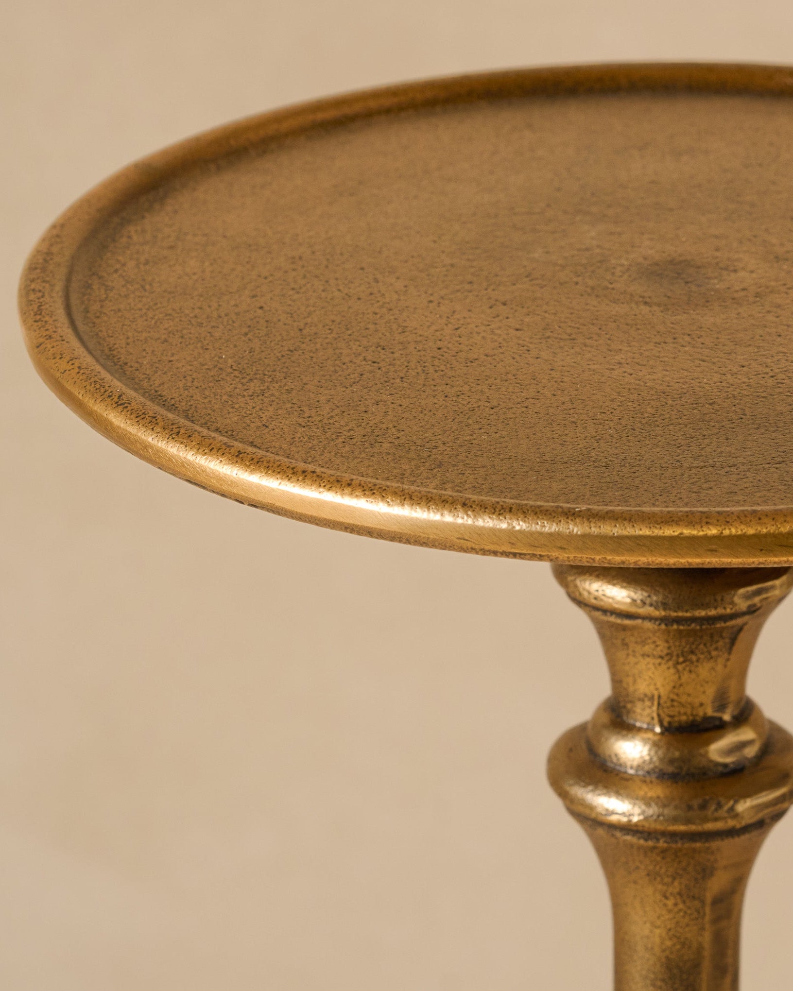 Antiqued Brass Drink Table - Image 3
