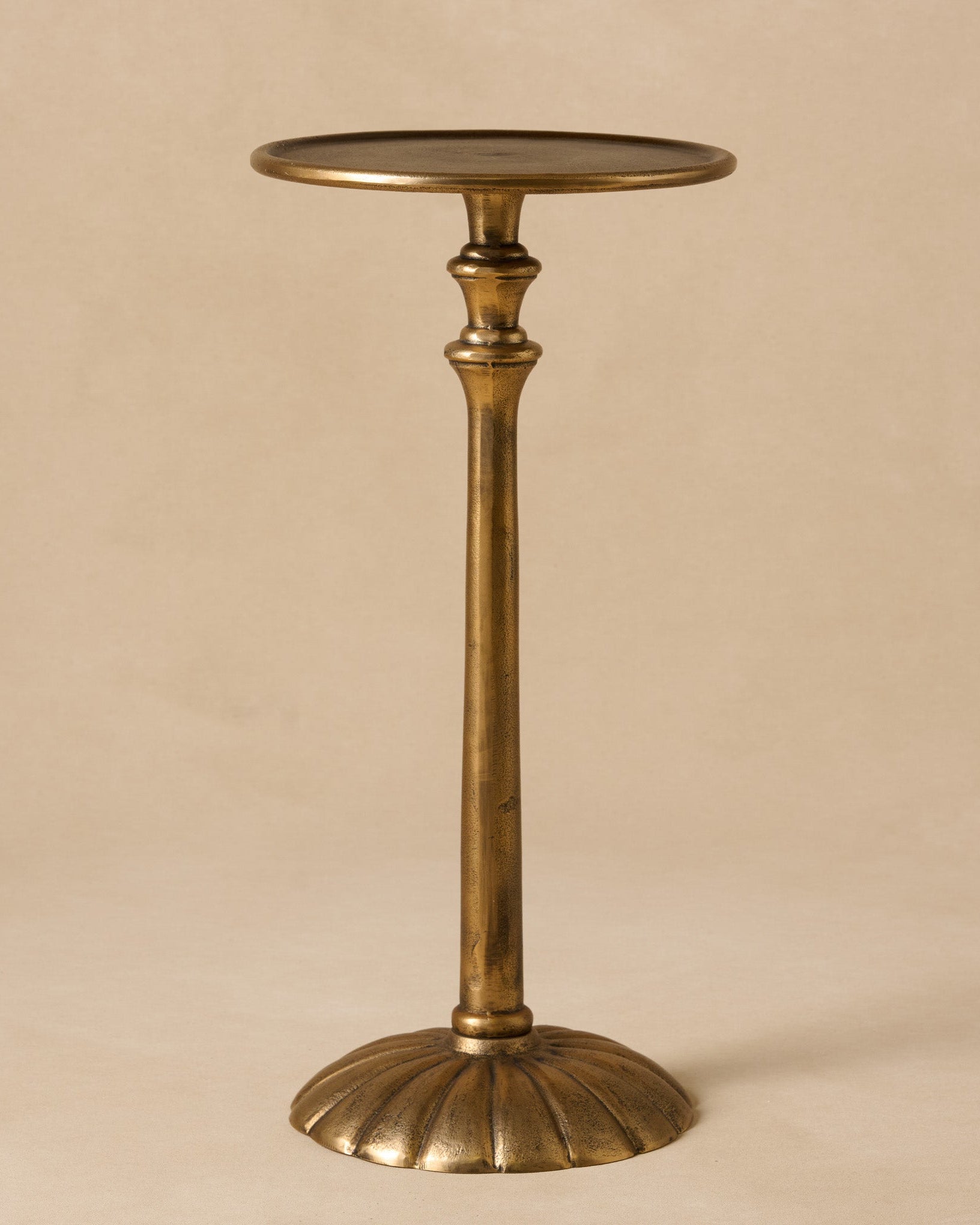Antiqued Brass Drink Table - Image 2