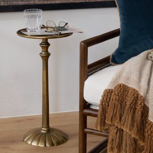 Antiqued Brass Drink Table