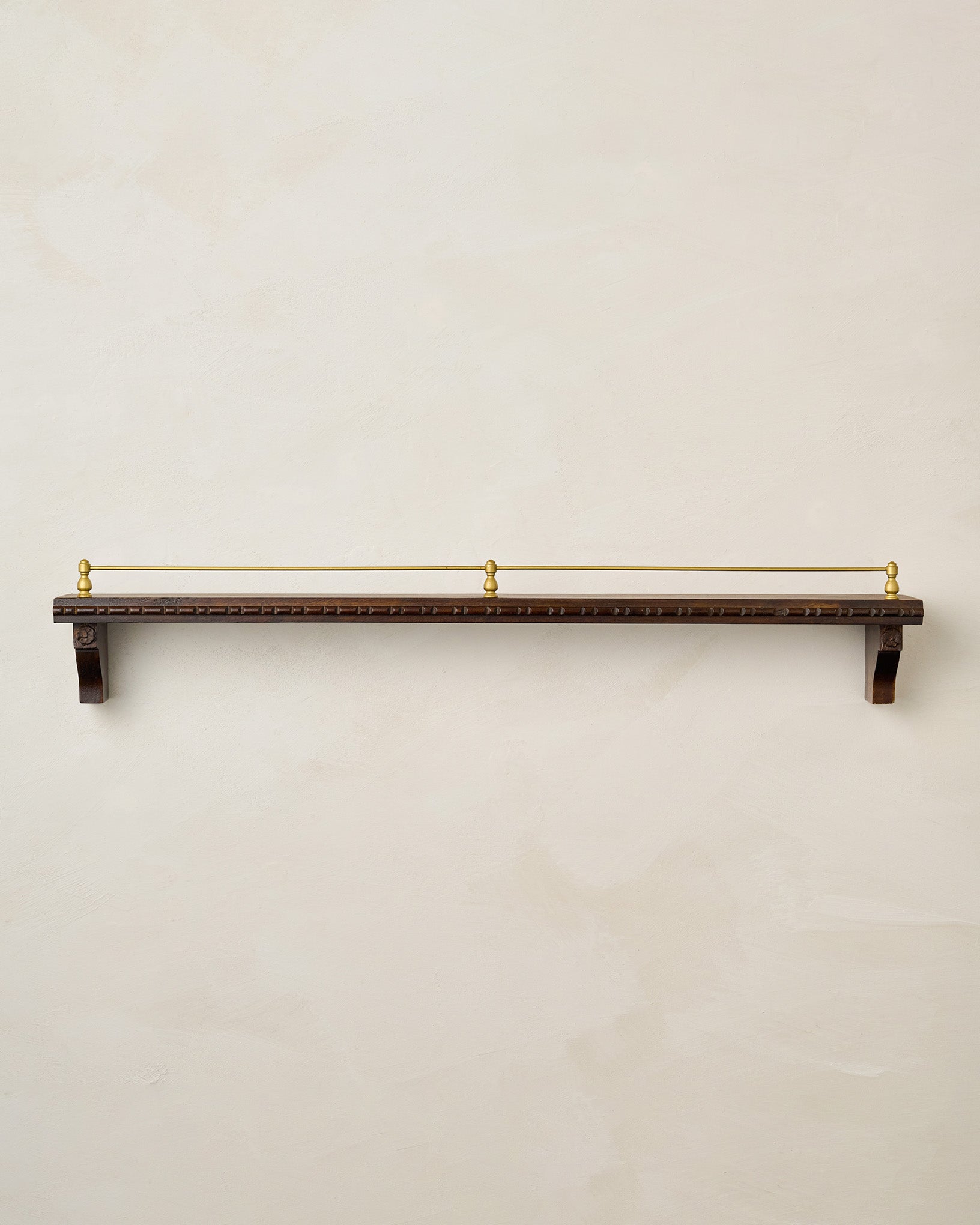 Gloria Carved Wood and Brass Picture Ledge - Image 4
