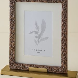 Eleanor Carved Wood and Brass Frame
