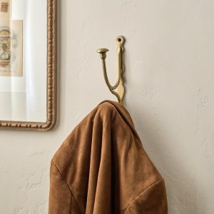 Mia Antiqued Brass Wall Hook